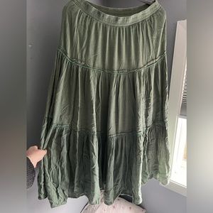 Boho Green Skirt